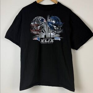 Majestic Black Super Bowl XLIX Tee Size XL